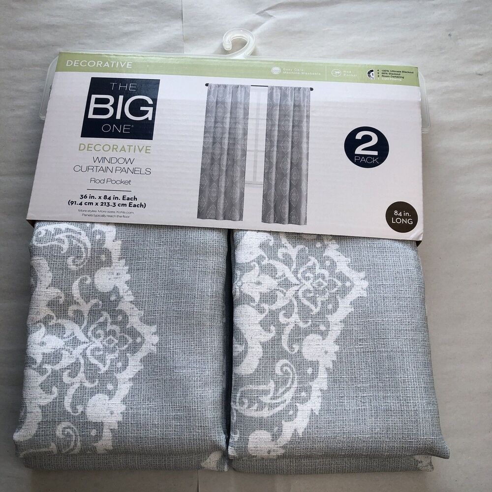 The Big One Paisley Scroll Window Curtain Panel Pack Of 2 Size 36”x 84" New